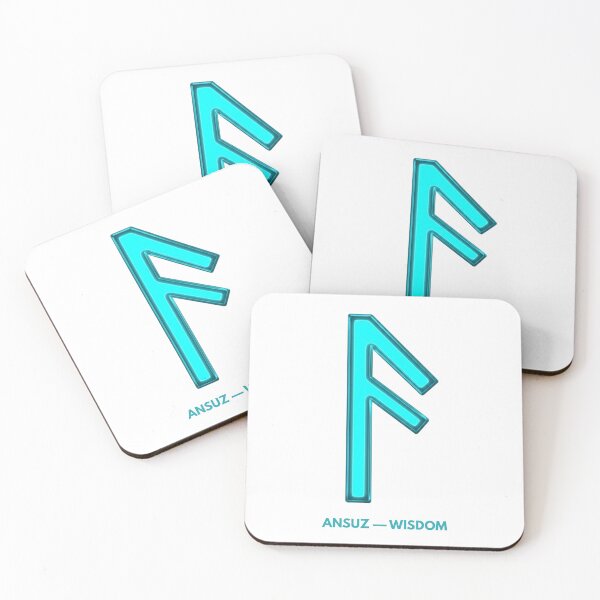 Aperçu de l'œuvre Rune nordique Ansuz, symbole de sagesse, lueur néon créée et vendue par CalmFrameArt.