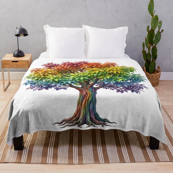 Item preview, Rainbow Tree of Life – Vibrant Colorful Fantasy Nature Art designed and sold by Awarrie.