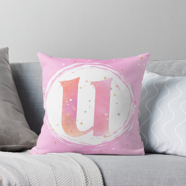 Item preview, Letter U Monogram pink watercolor designed and sold by iRenza.