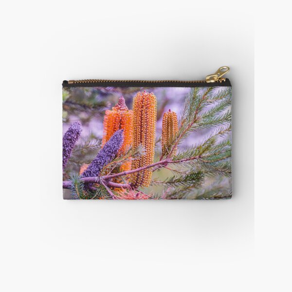 Item preview, Australian Native Flower Heath-Leaved Orange Banksia ericifolia – Fine Art Canvas Print designed and sold by MinzMarchStudio.