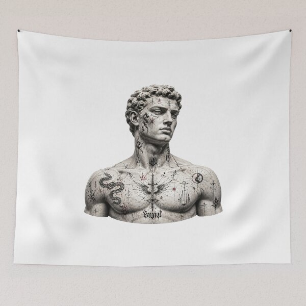 Item preview, Graffiti Marble Statue T-Shirt – Classical Sculpture Street Art Tattoo Design designed and sold by Cavalier-org.
