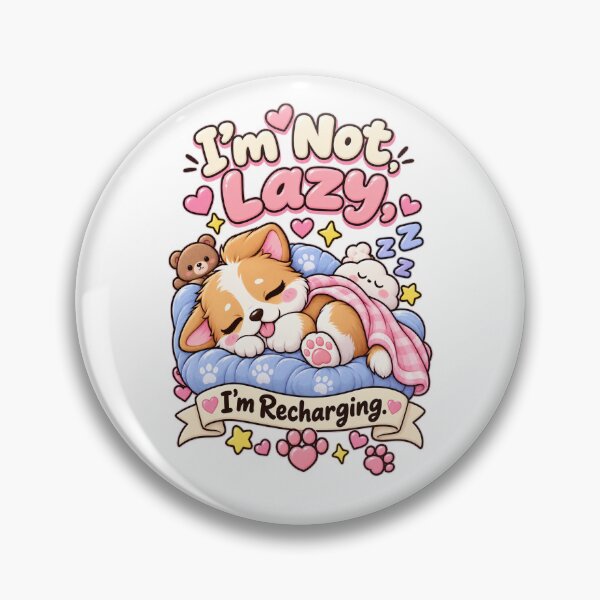 Item preview, I’m Not Lazy, I’m Recharging – Cute Sleeping Puppy designed and sold by JPCuteDesign.