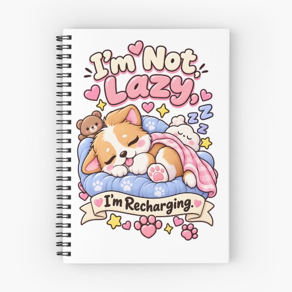 Item preview, I’m Not Lazy, I’m Recharging – Cute Sleeping Puppy designed and sold by JPCuteDesign.