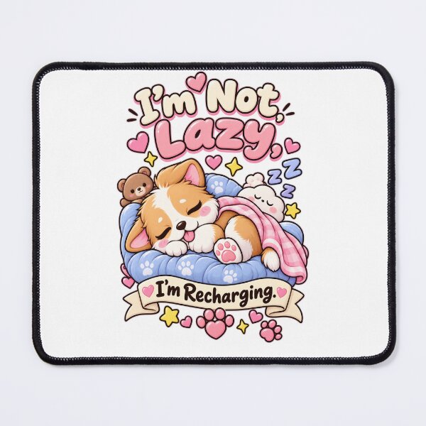 Item preview, I’m Not Lazy, I’m Recharging – Cute Sleeping Puppy designed and sold by JPCuteDesign.