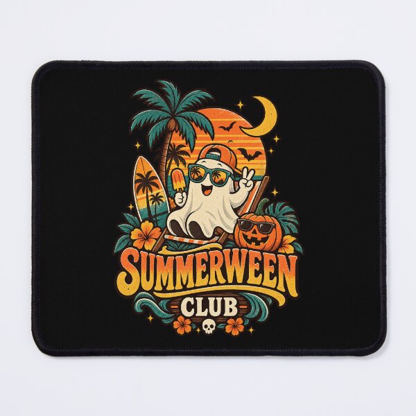 Item preview, Funny Summerween Club Retro Beach Ghost designed and sold by SdForce.