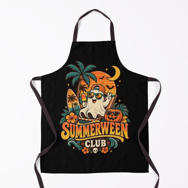 Item preview, Funny Summerween Club Retro Beach Ghost designed and sold by SdForce.