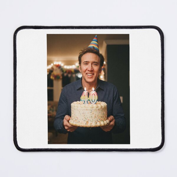 Item preview, Nicolas cage 40th Birthday funny prank meme memes designed and sold by CheeseBlueprint.