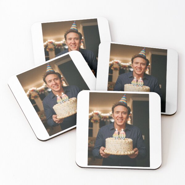Item preview, Nicolas cage 40th Birthday funny prank meme memes  designed and sold by CheeseBlueprint.