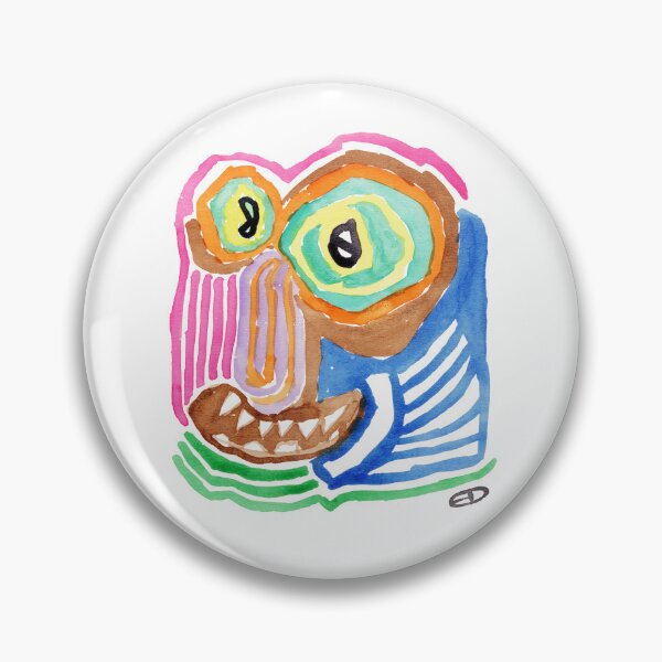 Item preview, Groovy Psychedelic Monster Portrait – Early 1970s Vintage Watercolor designed and sold by RedHook-Art.