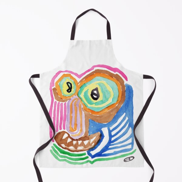 Item preview, Groovy Psychedelic Monster Portrait – Early 1970s Vintage Watercolor designed and sold by RedHook-Art.