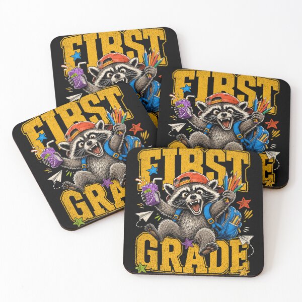 Item preview, Funny First Grade Boy Feral Raccoon Back to School designed and sold by borutawear.