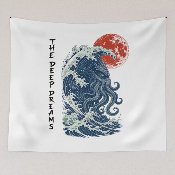Item preview, The Deep Dreams: Cthulhu Beneath the Great Wave designed and sold by Fenay Designs.