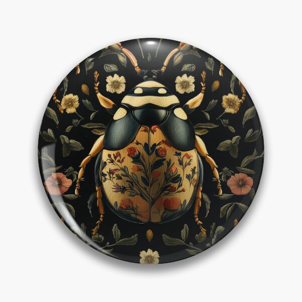 Item preview, Vintage Gothic Beetle Botanical Floral Pattern by Moose Disco designed and sold by MooseDisco.