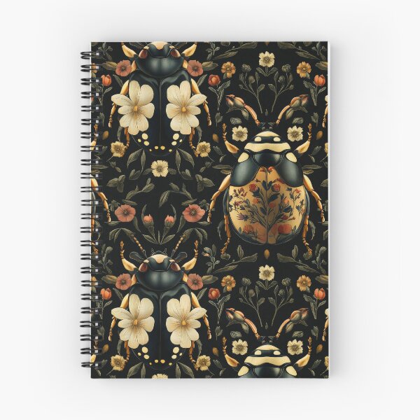 Item preview, Vintage Gothic Beetle Botanical Floral Pattern by Moose Disco designed and sold by MooseDisco.