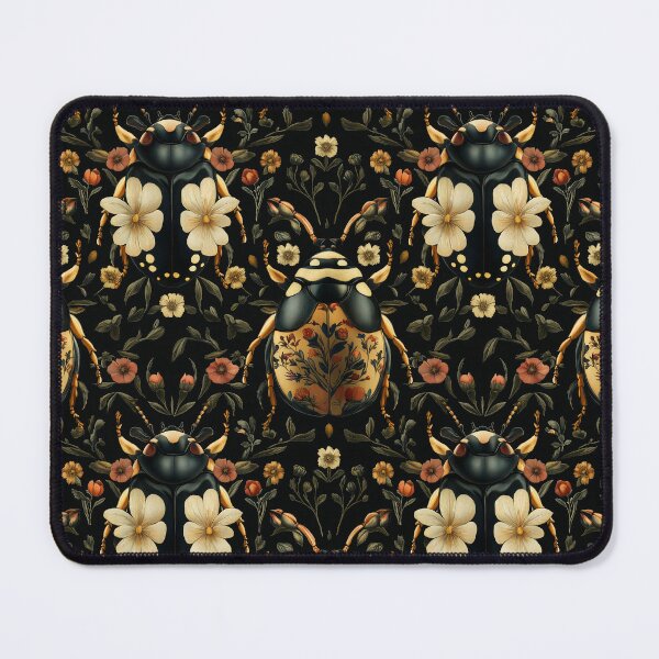 Item preview, Vintage Gothic Beetle Botanical Floral Pattern by Moose Disco designed and sold by MooseDisco.
