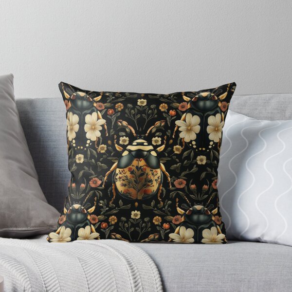 Item preview, Vintage Gothic Beetle Botanical Floral Pattern by Moose Disco designed and sold by MooseDisco.
