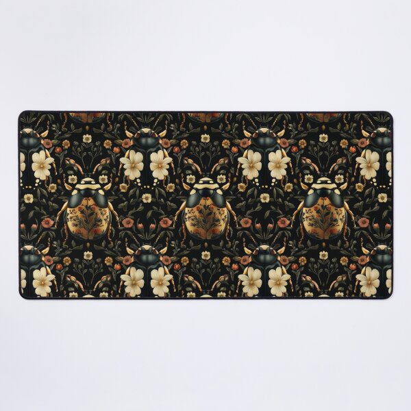 Item preview, Vintage Gothic Beetle Botanical Floral Pattern by Moose Disco designed and sold by MooseDisco.