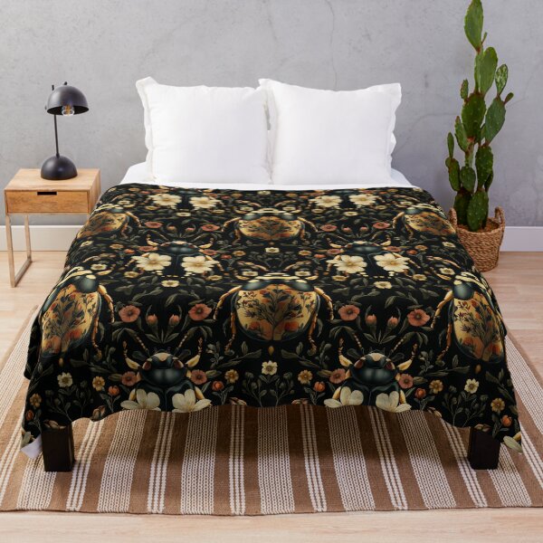Item preview, Vintage Gothic Beetle Botanical Floral Pattern by Moose Disco designed and sold by MooseDisco.