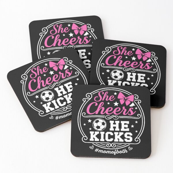Item preview, She Cheers He Kicks Mom of Both Cheer and Soccer Mom designed and sold by hemagamo.