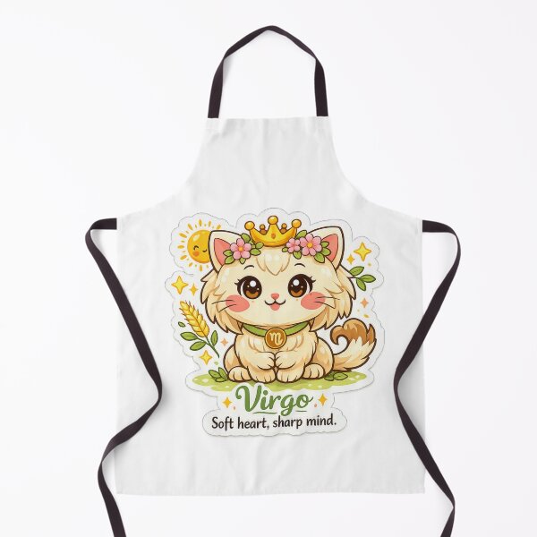 Item preview, Virgo Kawaii Cat sticker on a white background, your zodiac sign designed and sold by wallartofmio.