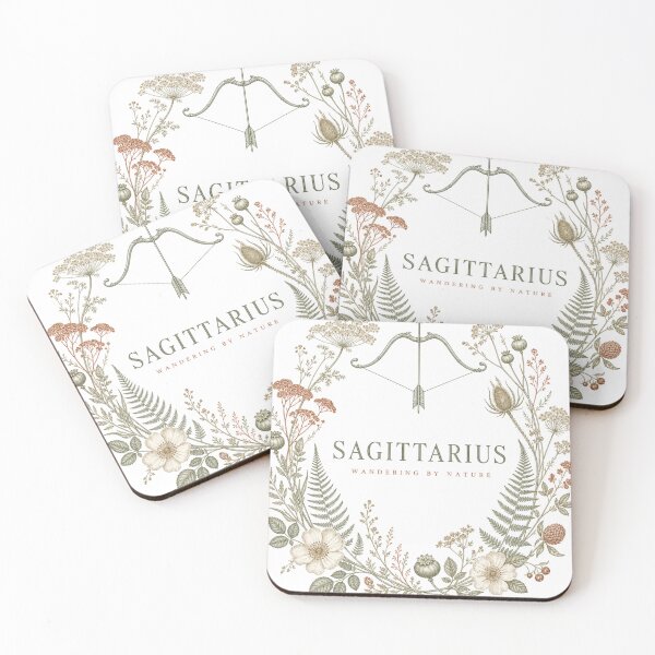 Item preview, Sagittarius Zodiac Sign Cottagecore Botanical Flower Wreath designed and sold by BoosterShop.