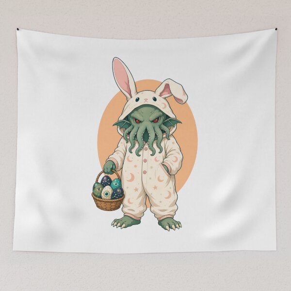 Item preview, Easter Cthulhu in Cozy Bunny Pajamas designed and sold by Fenay Designs.