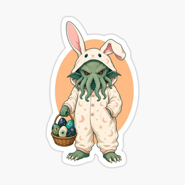Item preview, Easter Cthulhu in Cozy Bunny Pajamas designed and sold by Fenay Designs.