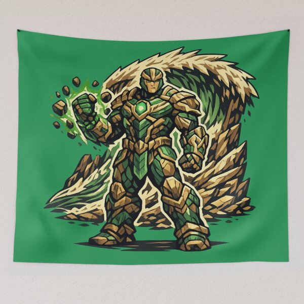 Item preview, Emerald Earth Warrior Green Armor Nature Energy Hero designed and sold by irfanshikh.
