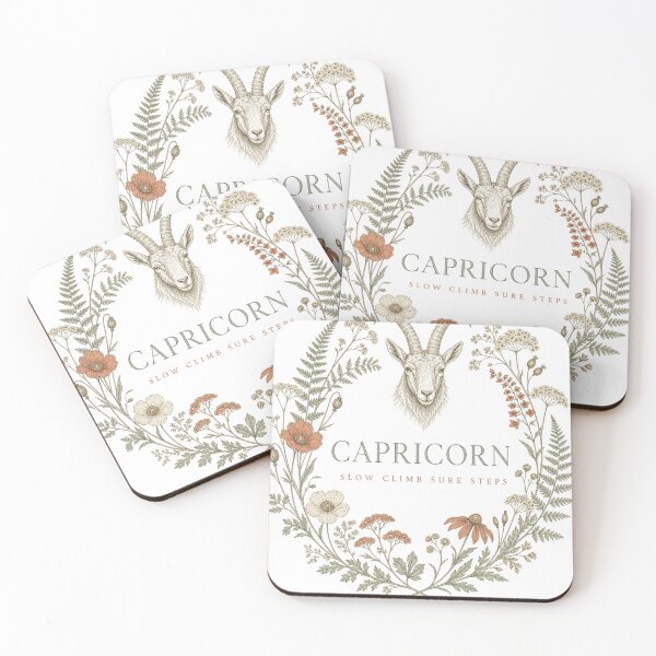 Item preview, Capricorn Zodiac Sign Cottagecore Botanical Flower Wreath designed and sold by BoosterShop.