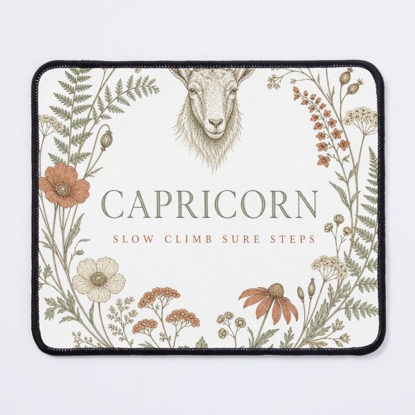 Item preview, Capricorn Zodiac Sign Cottagecore Botanical Flower Wreath designed and sold by BoosterShop.