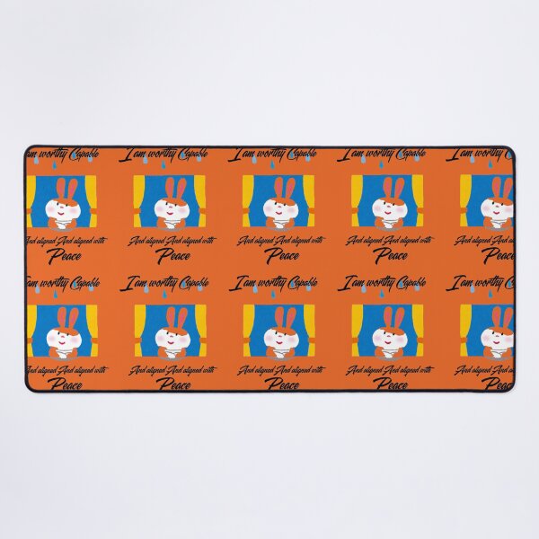 Item preview, I Am Worthy Capable and Aligned With Peace Cute Bunny Quote designed and sold by NikBrin Prevail .