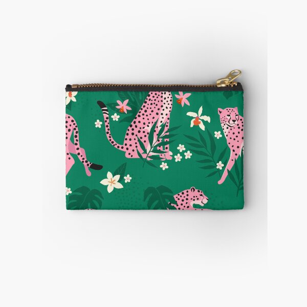 Item preview,  Pink leopards flowers and tropical leaves designed and sold by AngelinaBambina.