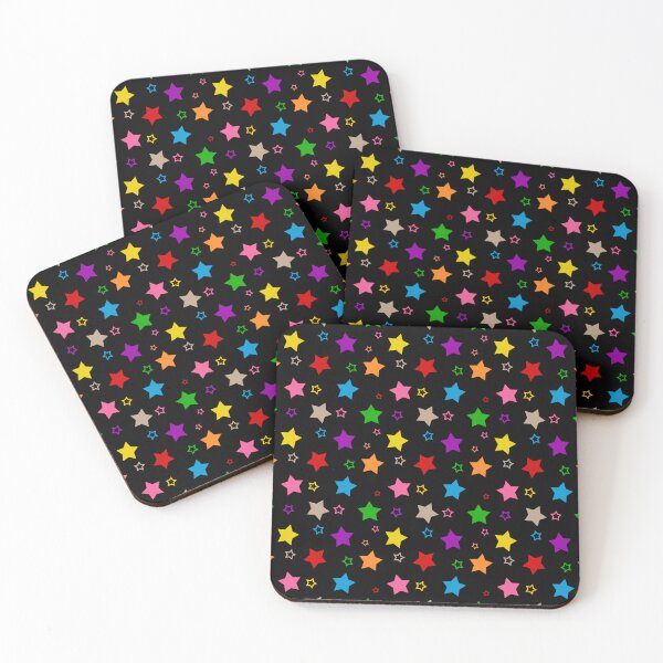 Item preview, Colorful Bright Stars Pattern Design Black  designed and sold by PatternTitan.