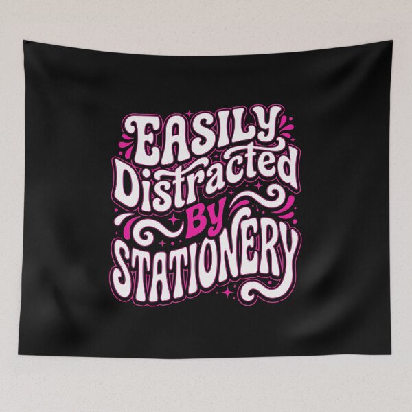 Item preview, Stationery Lover Easily Distracted Graphic AUG-318 designed and sold by noberic.