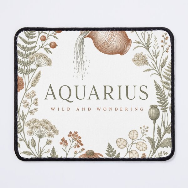 Item preview, Aquarius Zodiac Sign Cottagecore Botanical Flower Wreath designed and sold by BoosterShop.