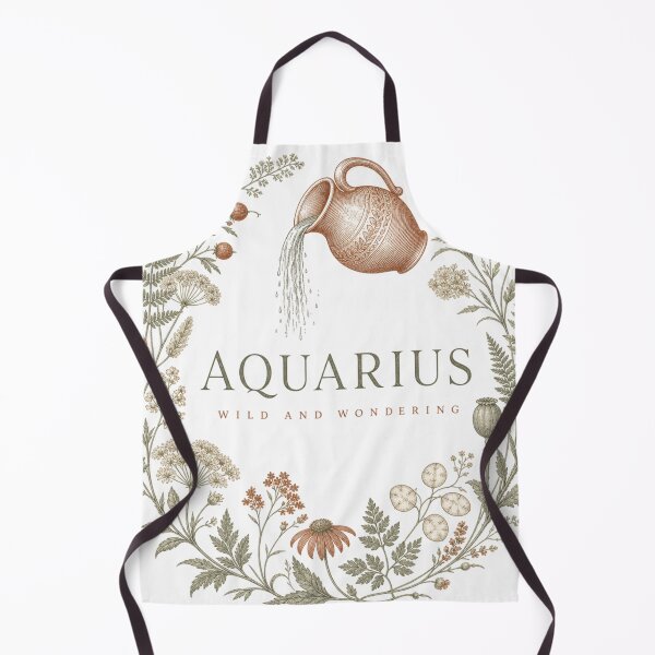 Item preview, Aquarius Zodiac Sign Cottagecore Botanical Flower Wreath designed and sold by BoosterShop.
