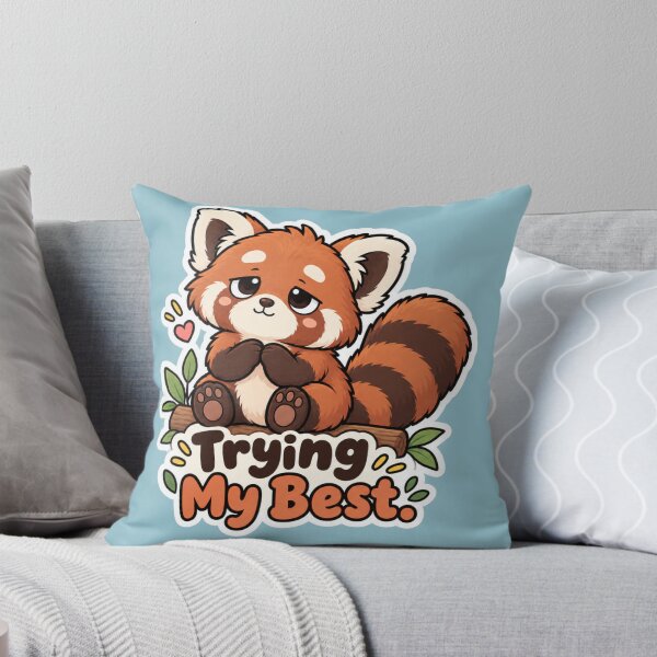 Item preview, Trying My Best. Cute Red Panda Meme | Relatable Red Panda Sticker designed and sold by BabyStark.