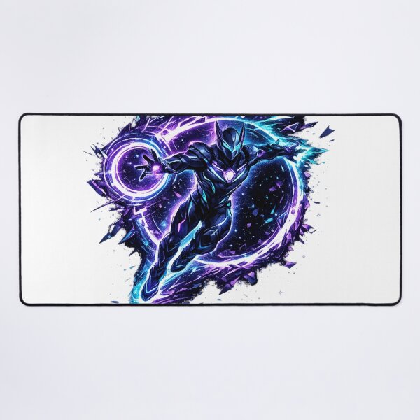 Item preview, Cosmic Rift Warrior Purple Blue Space Energy Hero designed and sold by irfanshikh.