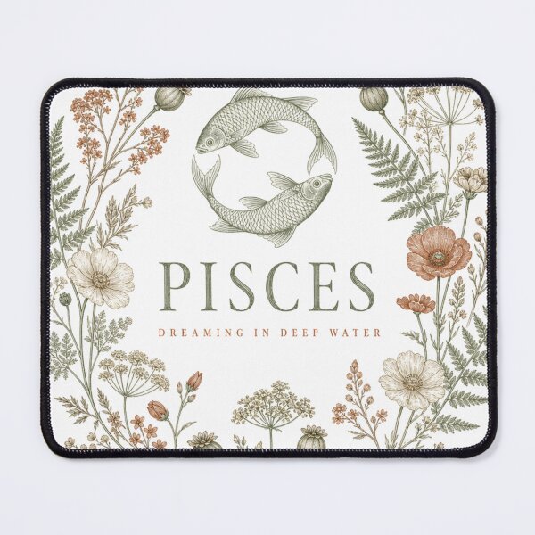 Item preview, Pisces Zodiac Sign Cottagecore Botanical Flower Wreath designed and sold by BoosterShop.
