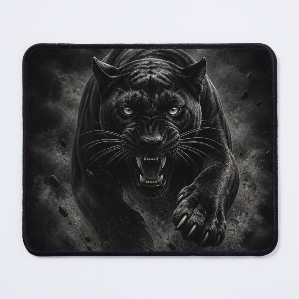 Item preview, Fierce Black Panther - Roaring Predator Art designed and sold by AgnesB77.