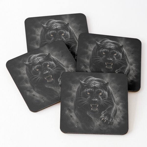 Item preview, Fierce Black Panther - Roaring Predator Art designed and sold by AgnesB77.