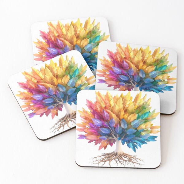 Item preview, Rainbow Tree of Life – Vibrant Multicolor Leaves and Roots designed and sold by Awarrie.
