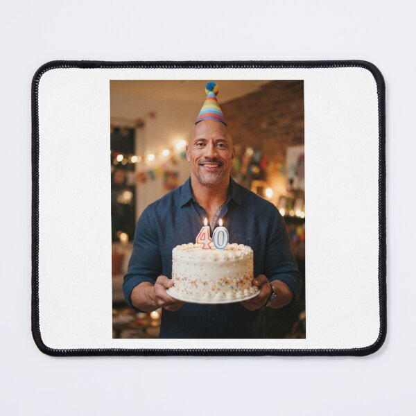 Item preview, Dwayne johnson the rock 40th Birthday happy party funny prank meme memes designed and sold by CheeseBlueprint.