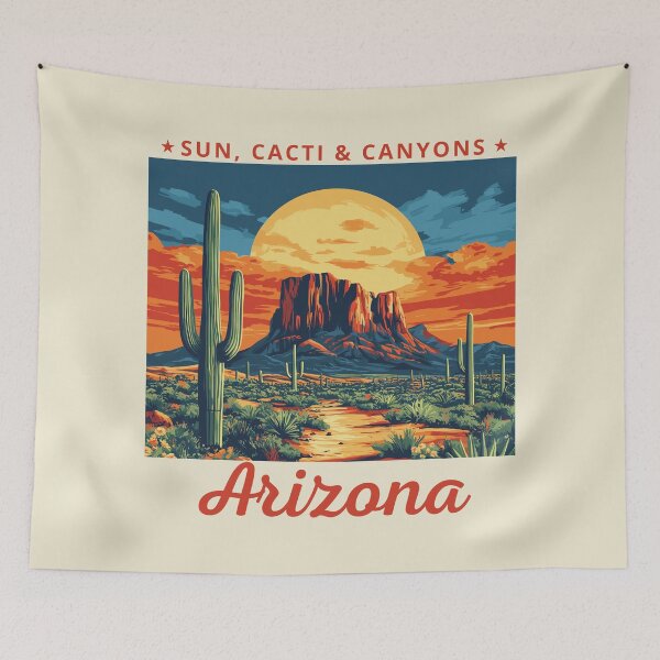 Item preview, Arizona in the USA (North America), Vintage Art Travel Landscape designed and sold by MaateoDesign.