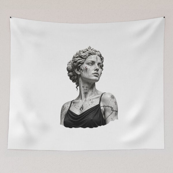 Item preview, Marble Muse – Tattooed Greek Statue Street Art designed and sold by Cavalier-org.