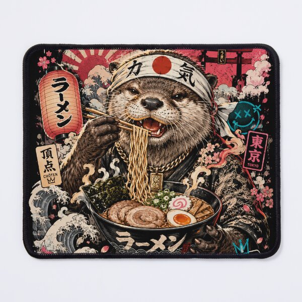 Item preview, Kawaii Otter Eating Ramen Japanese Urban Street Art designed and sold by Gaviani Design Studio.