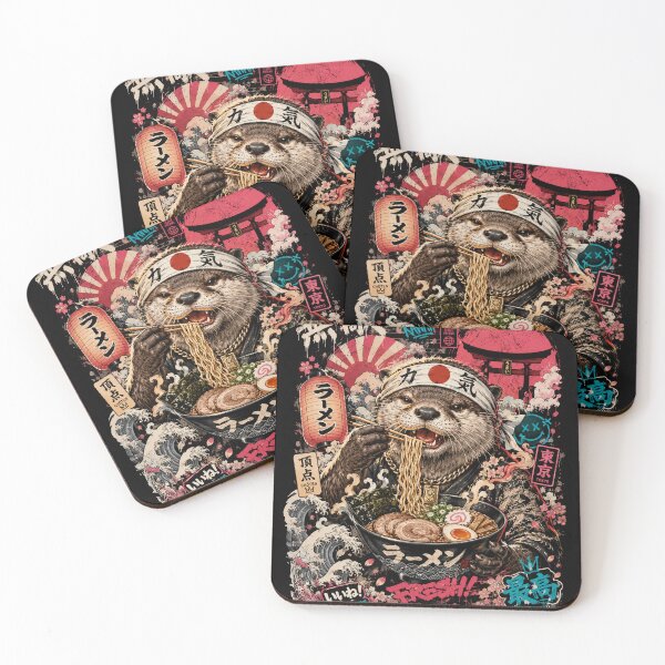 Item preview, Kawaii Otter Eating Ramen Japanese Urban Street Art designed and sold by Gaviani Design Studio.