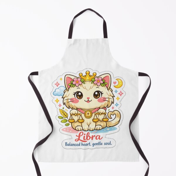 Item preview, Libra Kawaii Cat on a white background ,zodiac sign designed and sold by wallartofmio.