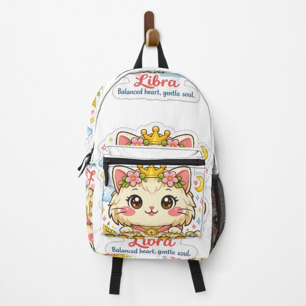 Item preview, Libra Kawaii Cat on a white background ,zodiac sign designed and sold by wallartofmio.
