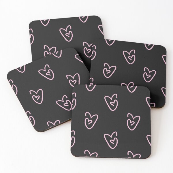 Item preview, Sweet Pink Heart Doodle Pattern On Elegant Black Background designed and sold by EL-Lebedenko.